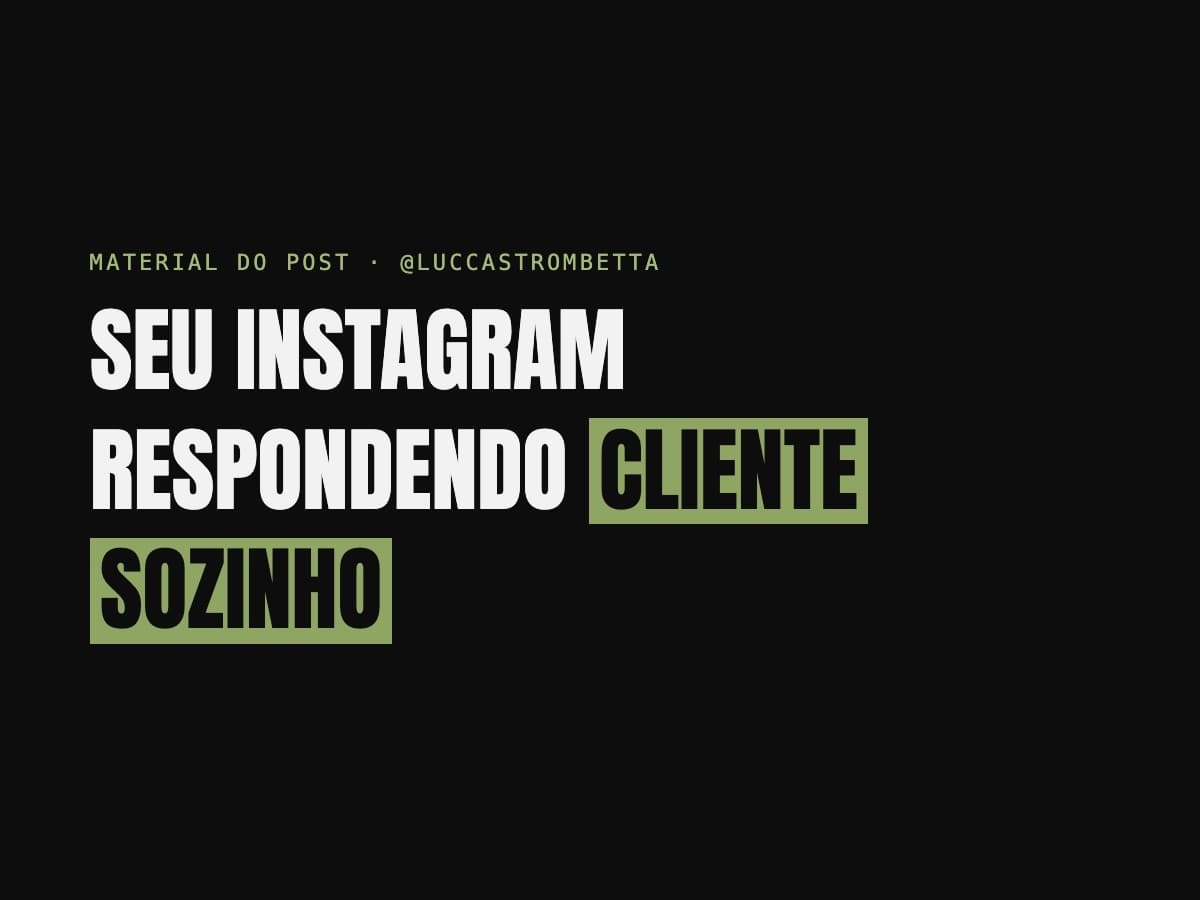 Seu Instagram respondendo cliente sozinho